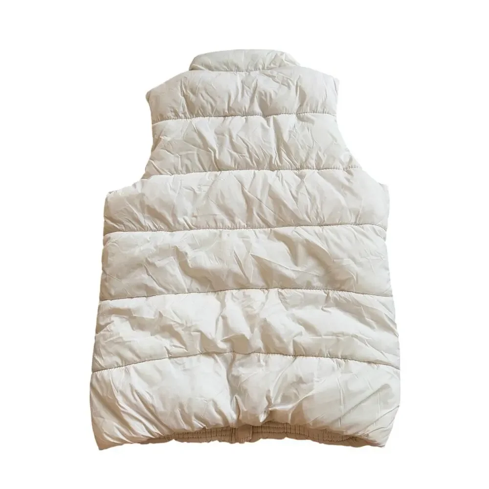 Old Navy Girls Frost-Free Puffer Vest - Cream, Size M (10-12)